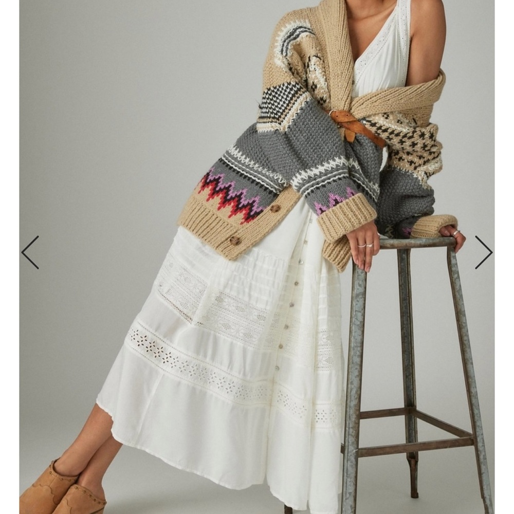 Lucky brand Lace V-Neck Maxi Dress